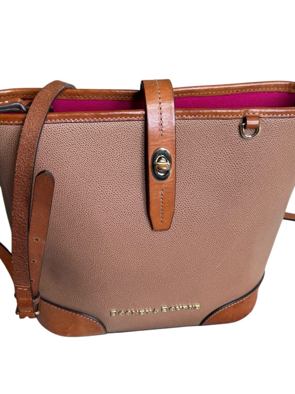 Dooney & Bourke Wexford Crossbody Bucket Leather Bag Caramel